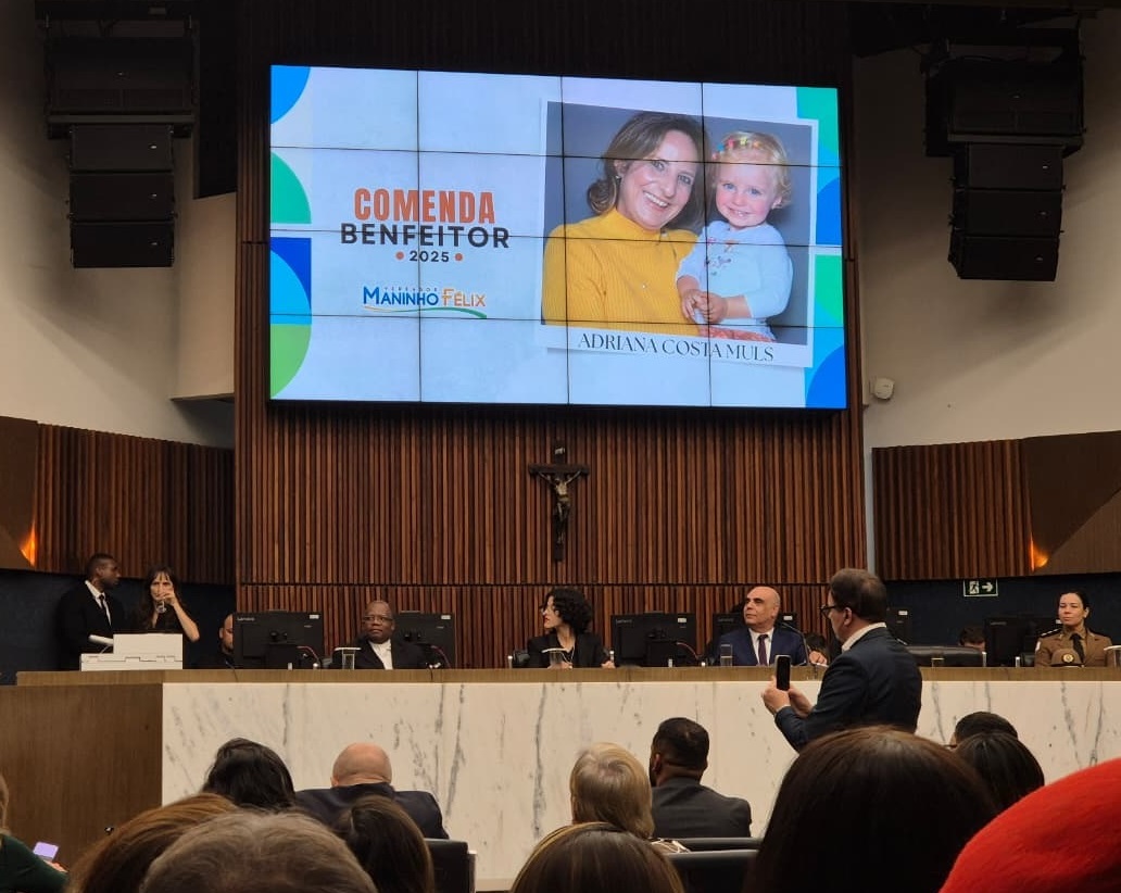 Adriana Muls é homenageada com a Comenda Benfeitor 2025 na Câmara Municipal de BH