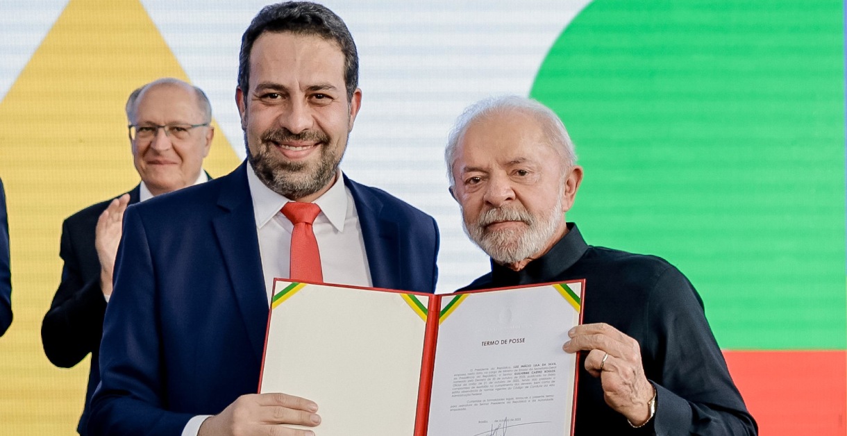 Presidente da República, Luiz Inácio Lula da Silva, durante cerimônia de posse de Guilherme Boulos no cargo de Ministro da Secretaria-Geral da Presidência da República. Palácio do Planalto – Brasília (DF)