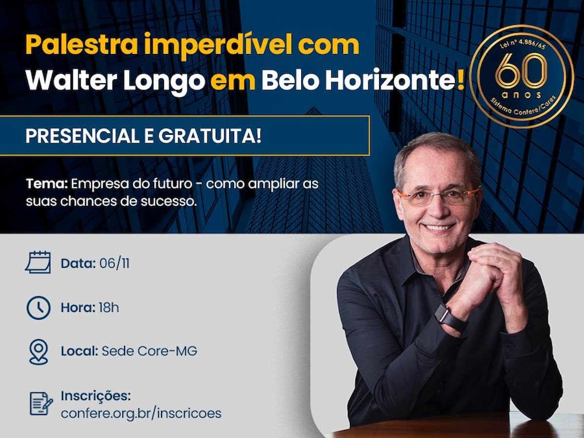 Belo Horizonte recebe palestra gratuita do publicitário Walter Longo