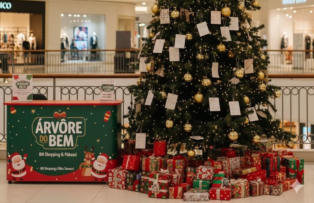 Shoppings de BH retomam Árvore do Bem e mobilizam clientes para apadrinhar crianças no Natal