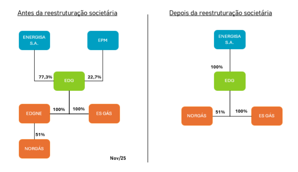 Reorganização societária das empresas do Grupo Energisa.