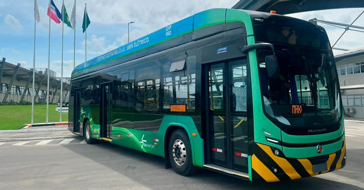 BH Airport recebe dois ônibus 100% elétricos da Marcopolo para as operações no terminal