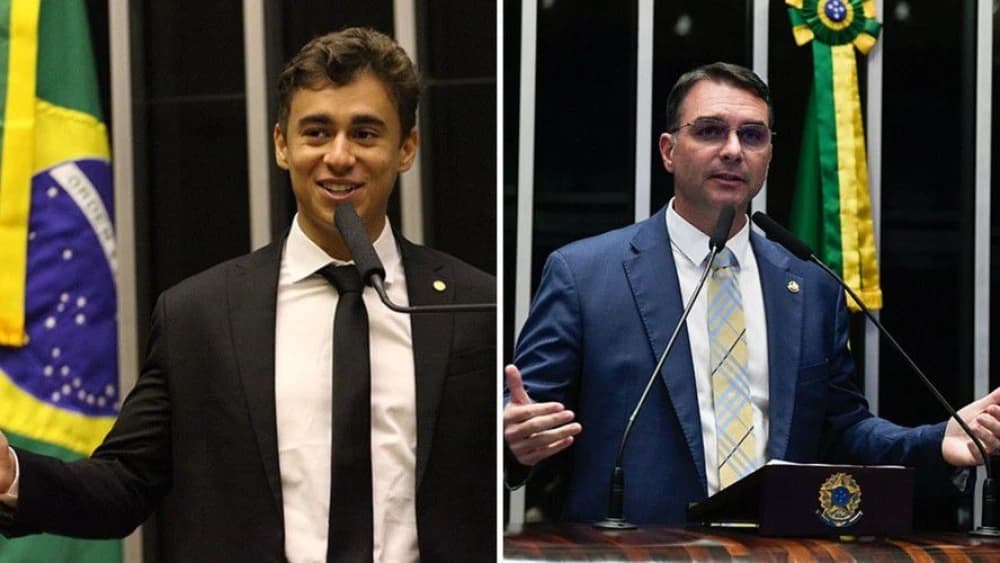 Nikolas Ferreira e Flávio Bolsonaro se encontram em sigilo para tratar de eleições em MG