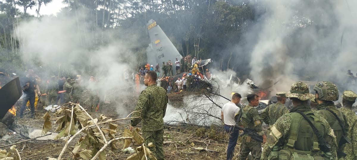 Queda de avião militar na Colômbia deixa 66 mortos; quatro estão desaparecidos