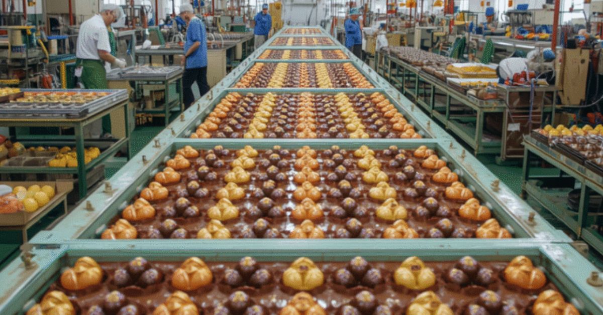 Indústria de chocolate cacau.