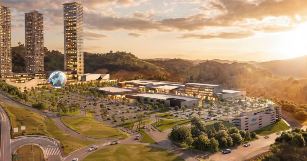 Projeto 3D do Shopping Lagoa Santa em Minas Gerais.