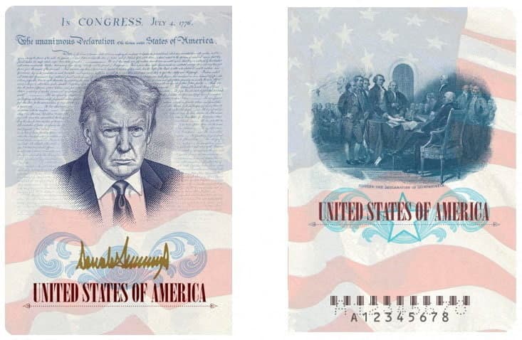 EUA produzirão passaportes com imagem de Trump