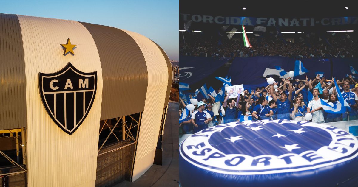 Arena MRV e torcedores do Cruzeiro.