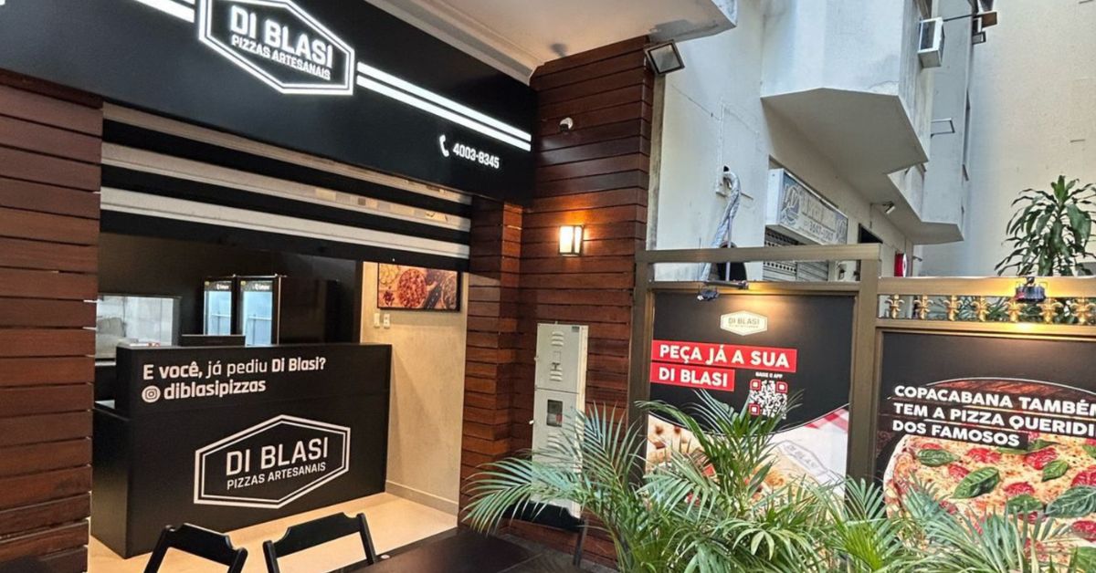 Pizzaria da rede Di Blasi Pizzas em Copacabana, no Rio de Janeiro.