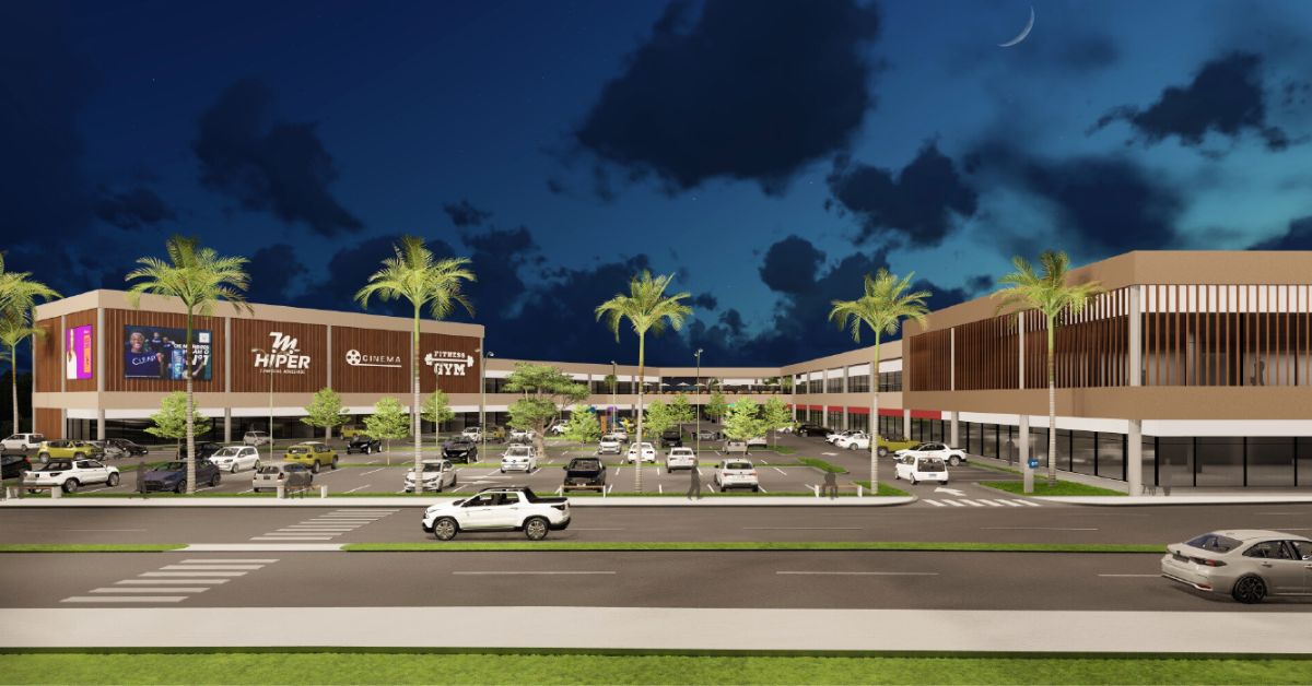 Projeto 3D do Monlevade Mall.