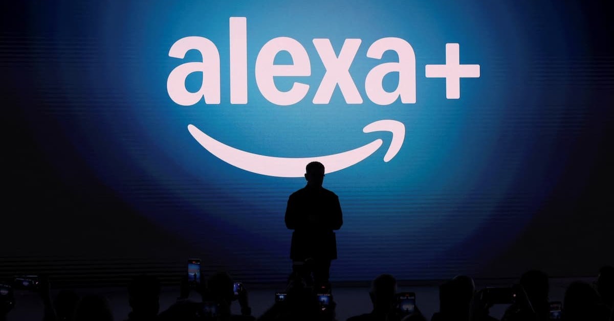 Logotipo da Alexa+ da Amazon em Nova York, EUA