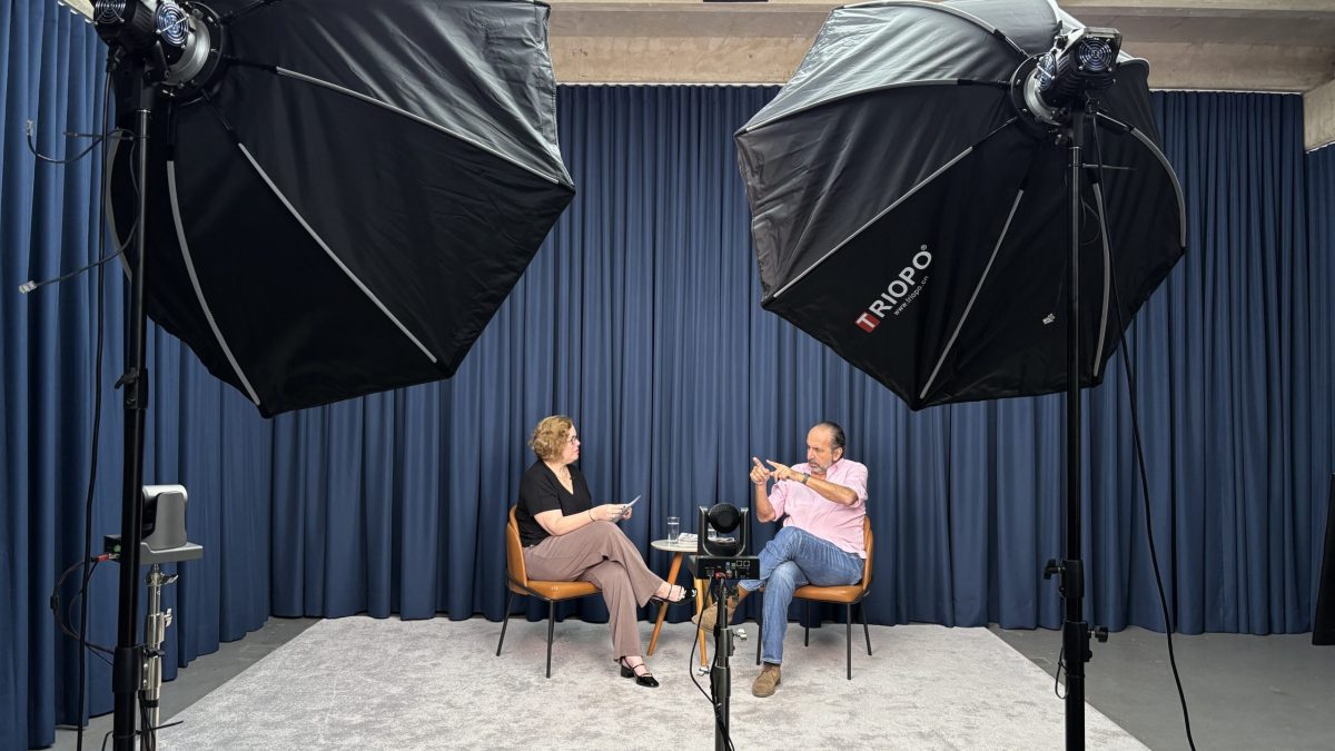 A jornalista Ana Karenina Berutti entrevista o pré-candidato ao governo de Minas em 2026 Alexandre Kalil