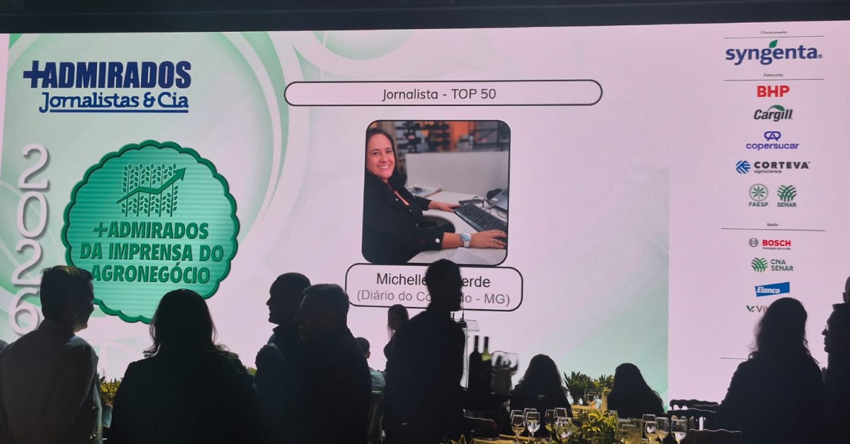 Repórter do Diário do Comércio participa da premiação dos +Admirados da Imprensa do Agronegócio 2026