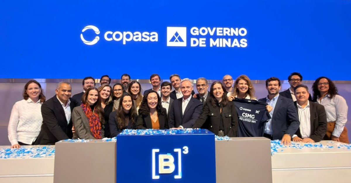 Toque de campainha da Copasa na B3.