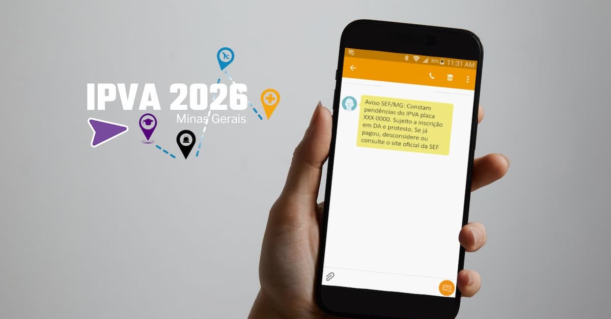Secretaria de Fazenda envia alerta SMS a proprietários de veículos de Minas que não pagaram o IPVA 2026