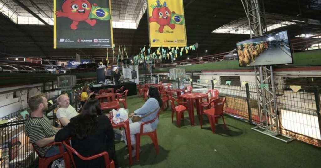 Espaço da CDL/BH e Mercado Central para acompanhar os jogos da Copa do Mundo.