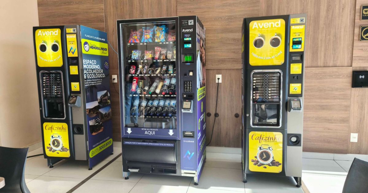 Máquinas de vendas automáticas, ou vending machines da Avend.