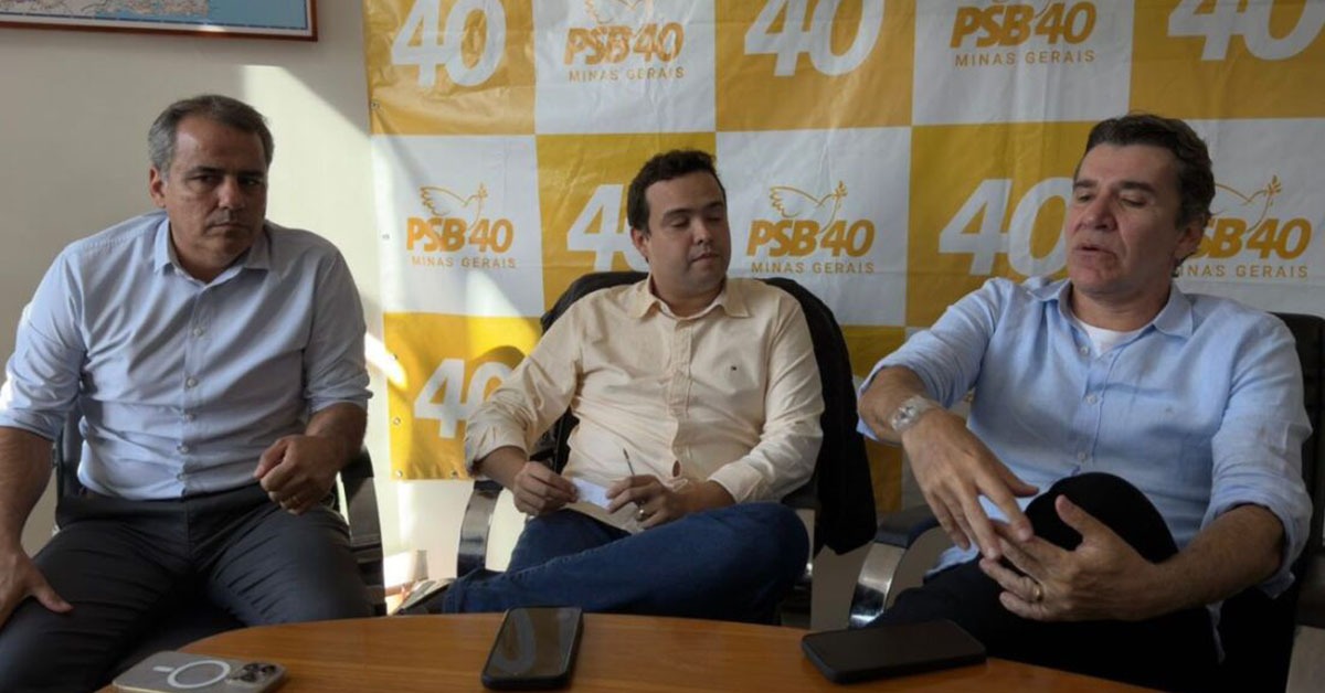 Otacílio Costa Neto Mattos (centro) se reuniu com Julvan Lacerda e Jarbas Soares Júnior
