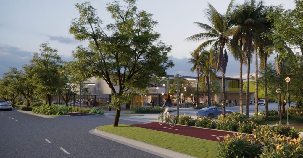 Projeto 3D do open mall Passeio Jotaefe em Juiz de Fora, Minas Gerais.