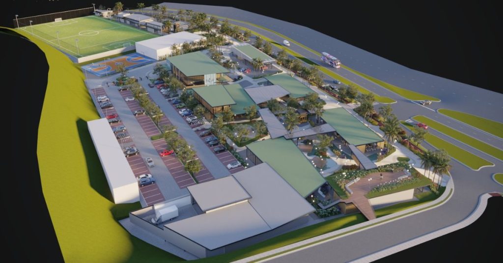 Projeto 3D do open mall Passeio Jotaefe em Juiz de Fora, Minas Gerais.