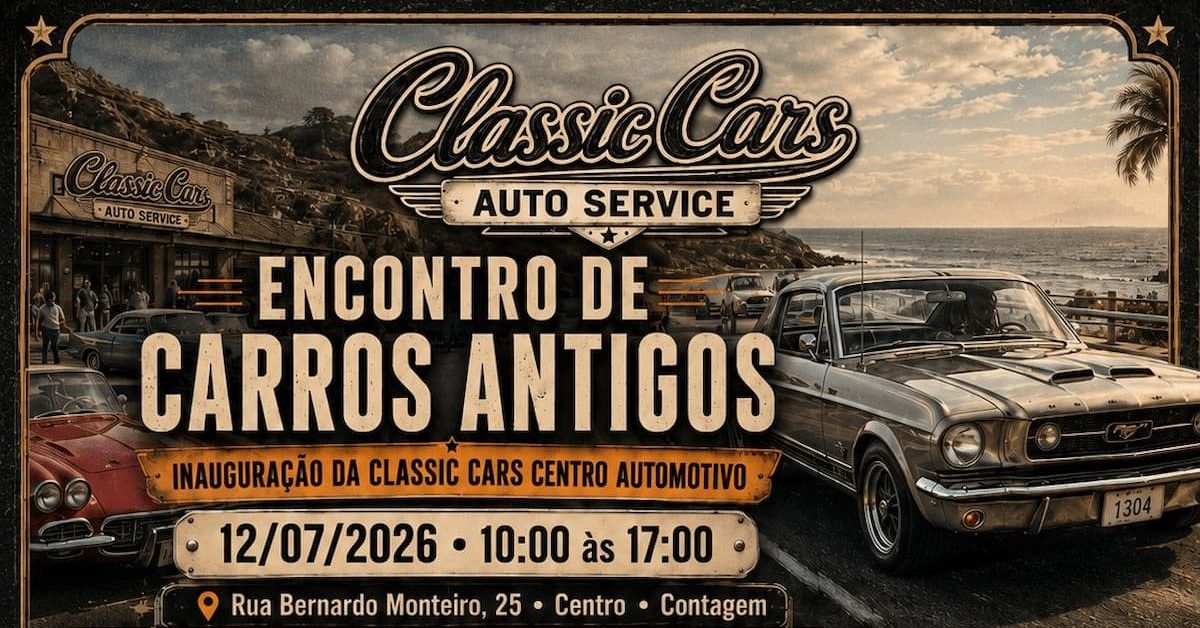 Contagem recebe encontro de carros antigos e inauguração da Classic Cars neste domingo (12)