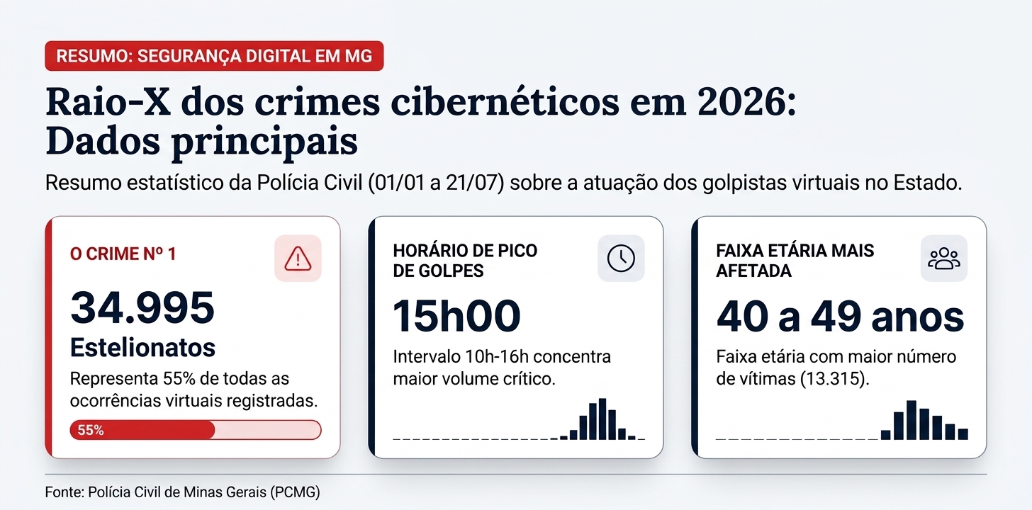 Dados sobre crimes virtuais em MG