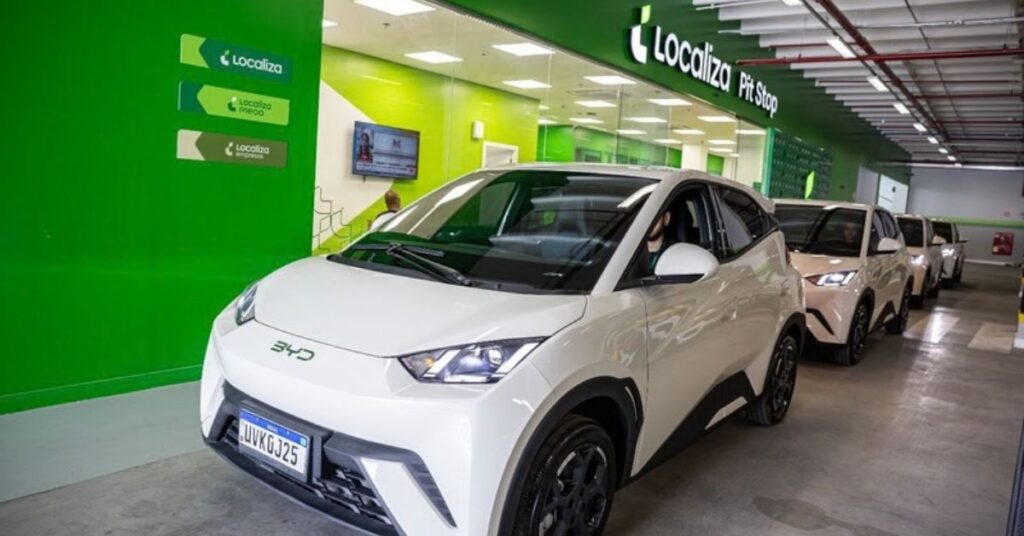 Frota de carros elétricos da Localiza.